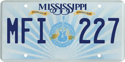MS license plate MFI227