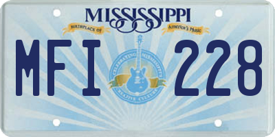 MS license plate MFI228