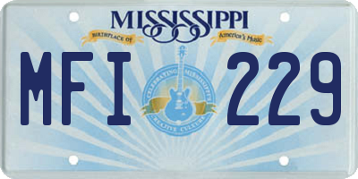 MS license plate MFI229