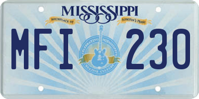 MS license plate MFI230