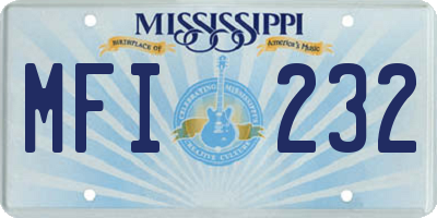 MS license plate MFI232