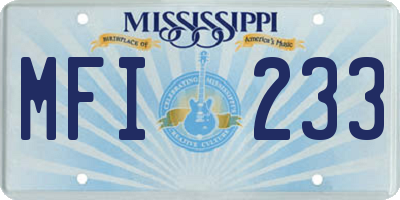 MS license plate MFI233