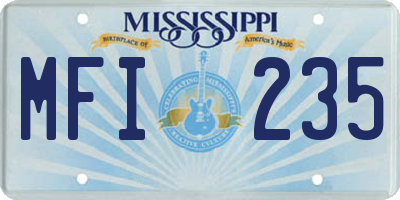 MS license plate MFI235