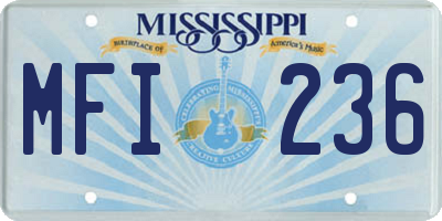 MS license plate MFI236