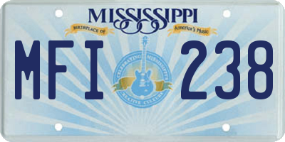 MS license plate MFI238