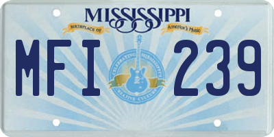 MS license plate MFI239