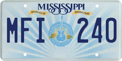 MS license plate MFI240