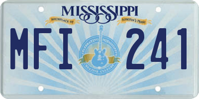 MS license plate MFI241