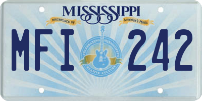 MS license plate MFI242