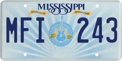 MS license plate MFI243