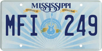 MS license plate MFI249