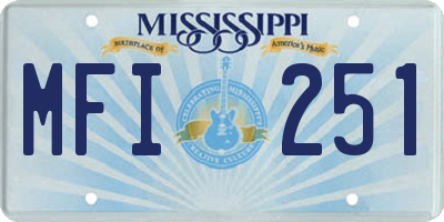 MS license plate MFI251