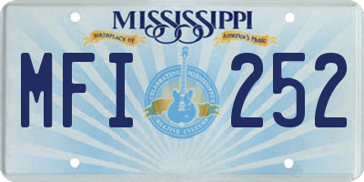 MS license plate MFI252