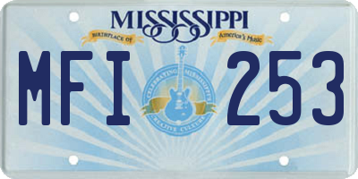 MS license plate MFI253