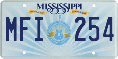 MS license plate MFI254