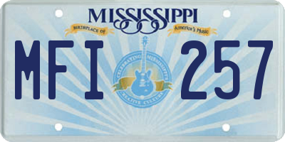 MS license plate MFI257