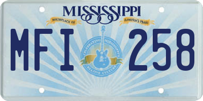 MS license plate MFI258