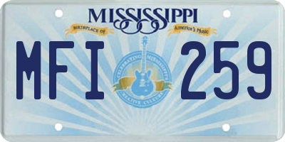 MS license plate MFI259