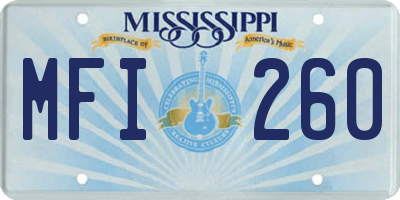 MS license plate MFI260