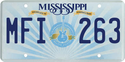 MS license plate MFI263