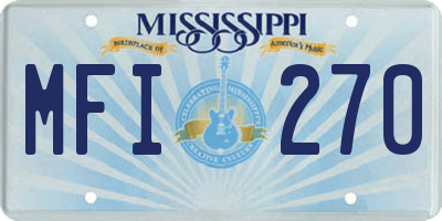 MS license plate MFI270