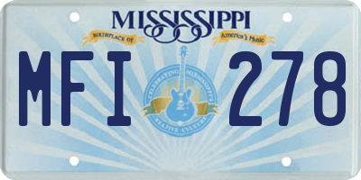 MS license plate MFI278