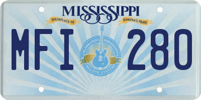 MS license plate MFI280