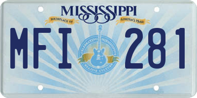 MS license plate MFI281