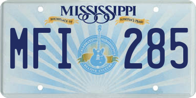 MS license plate MFI285