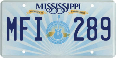 MS license plate MFI289