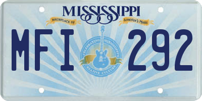 MS license plate MFI292