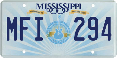 MS license plate MFI294