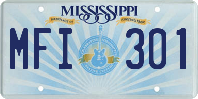 MS license plate MFI301