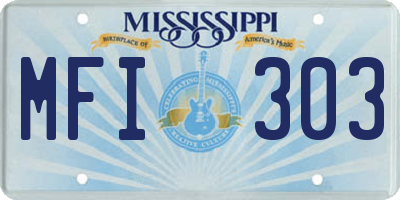 MS license plate MFI303