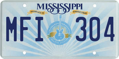MS license plate MFI304