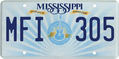 MS license plate MFI305