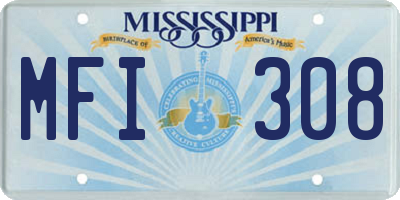 MS license plate MFI308