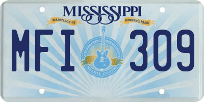 MS license plate MFI309