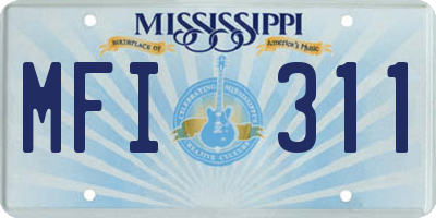 MS license plate MFI311