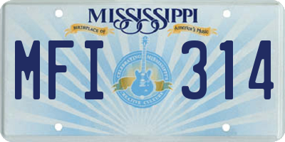 MS license plate MFI314