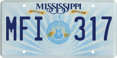 MS license plate MFI317