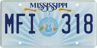 MS license plate MFI318
