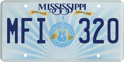 MS license plate MFI320