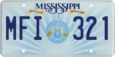 MS license plate MFI321