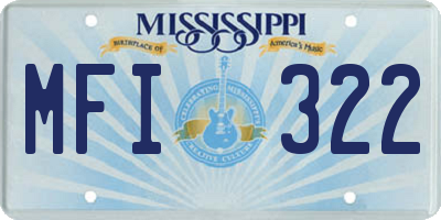 MS license plate MFI322