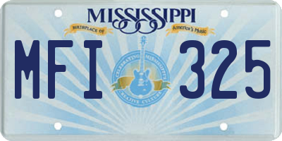 MS license plate MFI325
