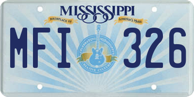 MS license plate MFI326
