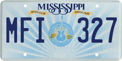 MS license plate MFI327