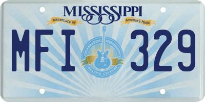 MS license plate MFI329