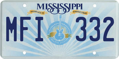MS license plate MFI332